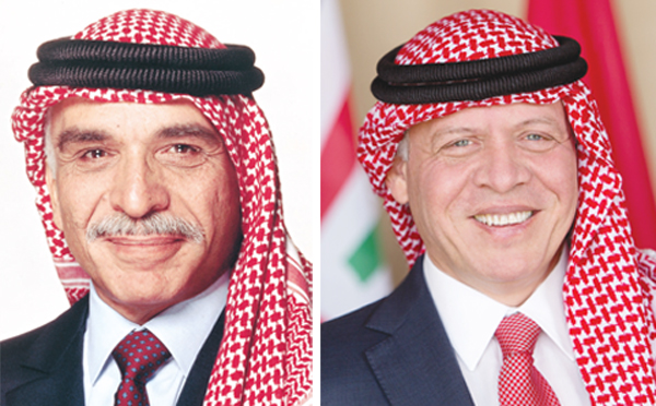 الملك عبدالله الثاني والمغفور له جلالة الملك الحسين بن طلال طيب الله ثراه ارشيفية